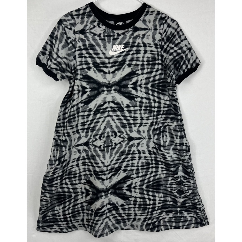 Nike Girls XL Black Grey Tie Dye Dress Pockets Standard Fit DA1401-010 Summer